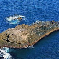 龍洞岬是差別侵蝕留下最堅硬的砂岩層形成岬角。照片中可見岬角上，近乎水平的砂岩層以及節理。這些岩塊構成東北角海岸景觀的主體。