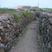 澎湖地區利用咾咕石所搭建的矮牆，作為防風之用。許多菜園用此法搭建而成，當地稱為菜宅。
