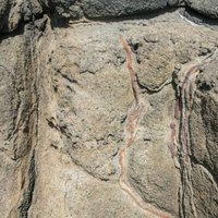 Weathering with iron content in the basaltic rock