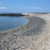 礫石灘：
池玉周圍有
礫石或巨石沉積物。
較小的顆粒，例如
像沙子一樣，淤泥顆粒具有
被刪除並離開了
海灘上的碎石巨石。