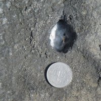 A small hole on the beach