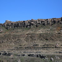 Layered basalt beds