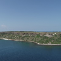 Aerial shot of coastline in Penghu islands